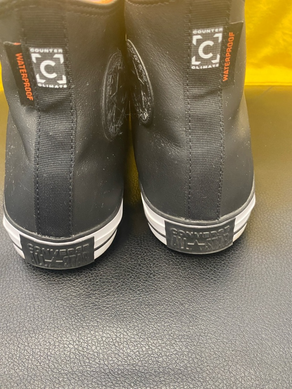 Converse High Top leather Sneakers - Black with Orange Lining - Picture 5 of 5